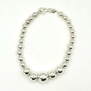 Sterling Silver Graduated Ball Bead Bracelet